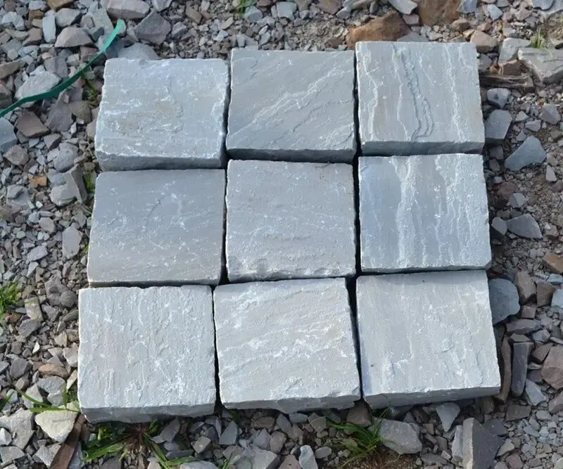 Kandla Grey sandstone cobbles, 10x10cm size